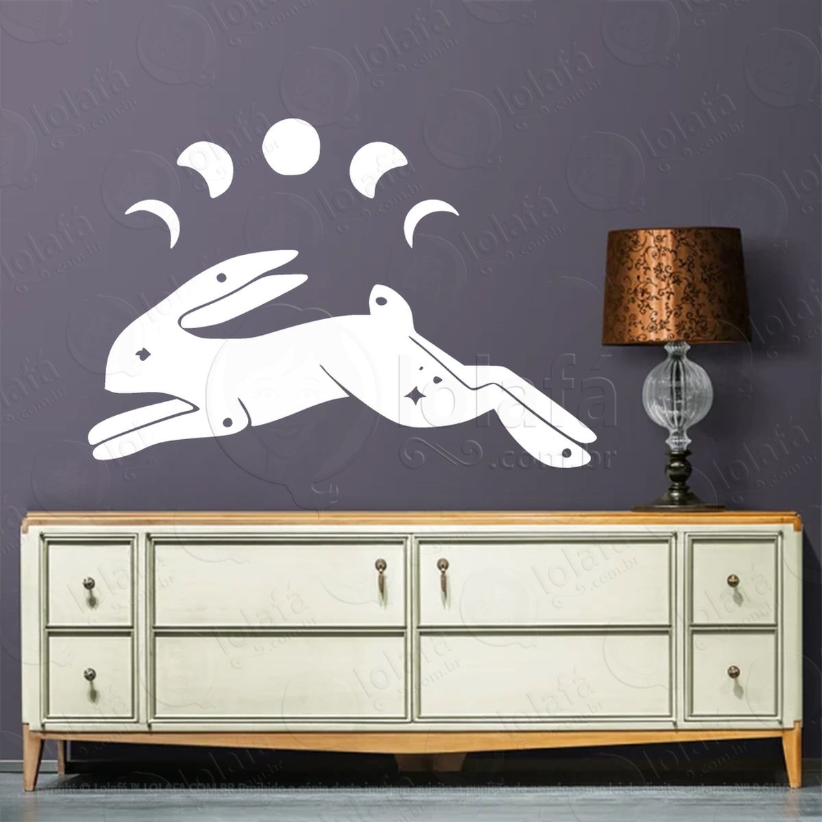 Lebre Mística Mystic Hare Adesivo de Parede Decorativo para Casa, Sala, Quarto, Vidro e Altar Ocultista - Mod:262