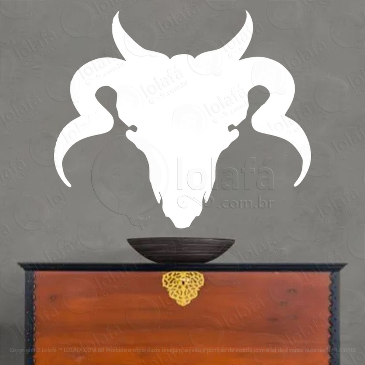 crânio de bode skull adesivos para altar ocultista mod:271