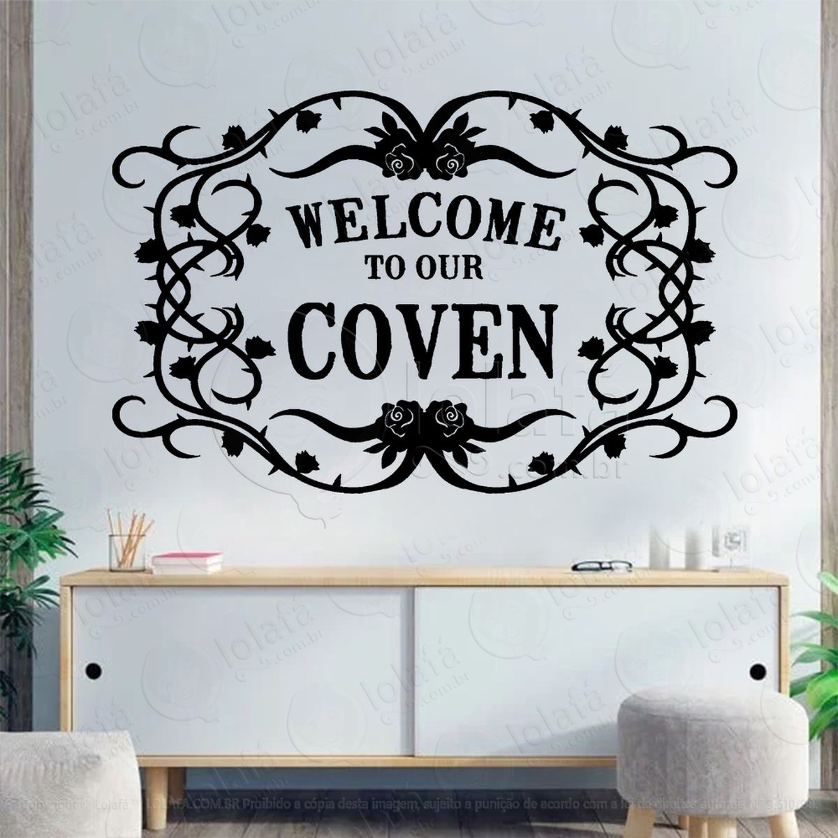 welcome to our coven wicca bem-vindo ao nosso coven adesivos para altar ocultista mod:281