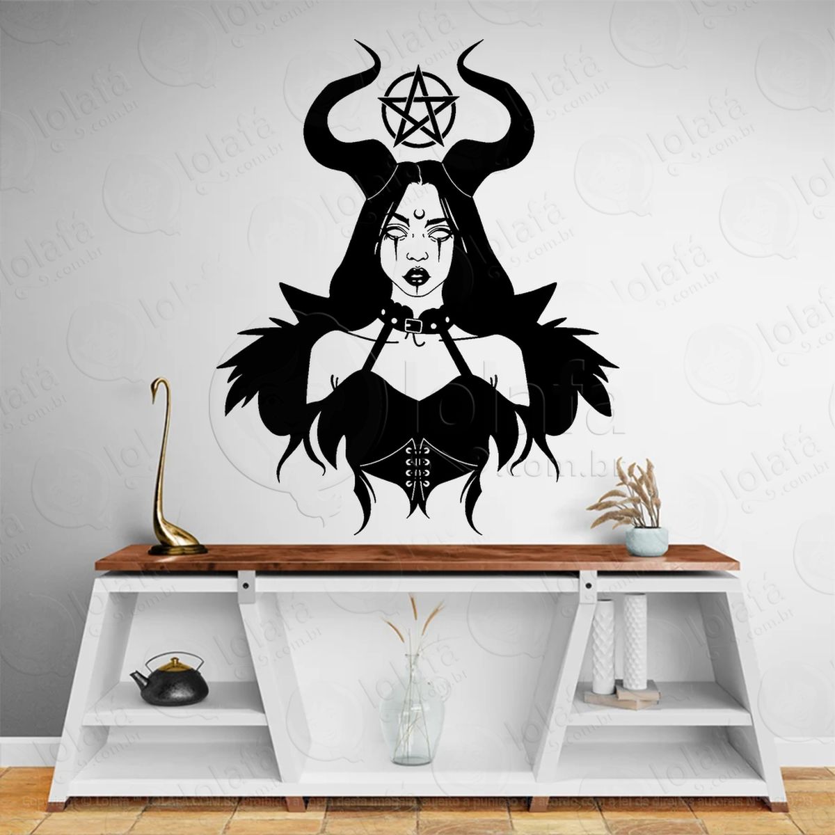 bruxaria pentagrama mulher bruxa altar adesivos para altar ocultista mod:285
