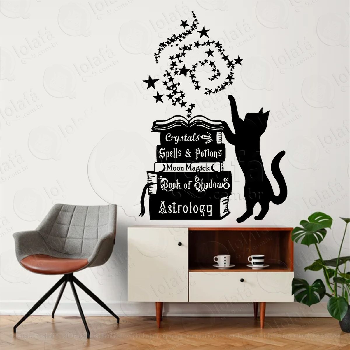 gato com livro das sombras bruxaria book of shadows adesivos para altar ocultista mod:286