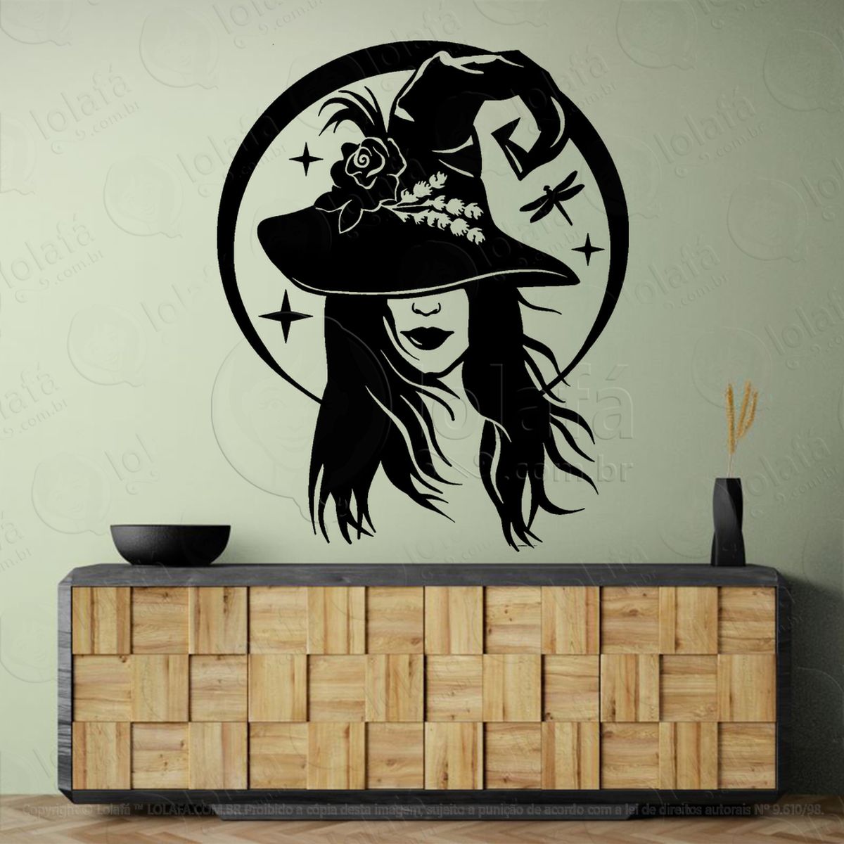 chapéu de bruxa wicca adesivos para altar ocultista mod:287