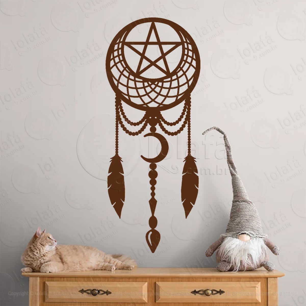 filtro dos sonhos com pentagrama pagão adesivos para altar ocultista mod:292