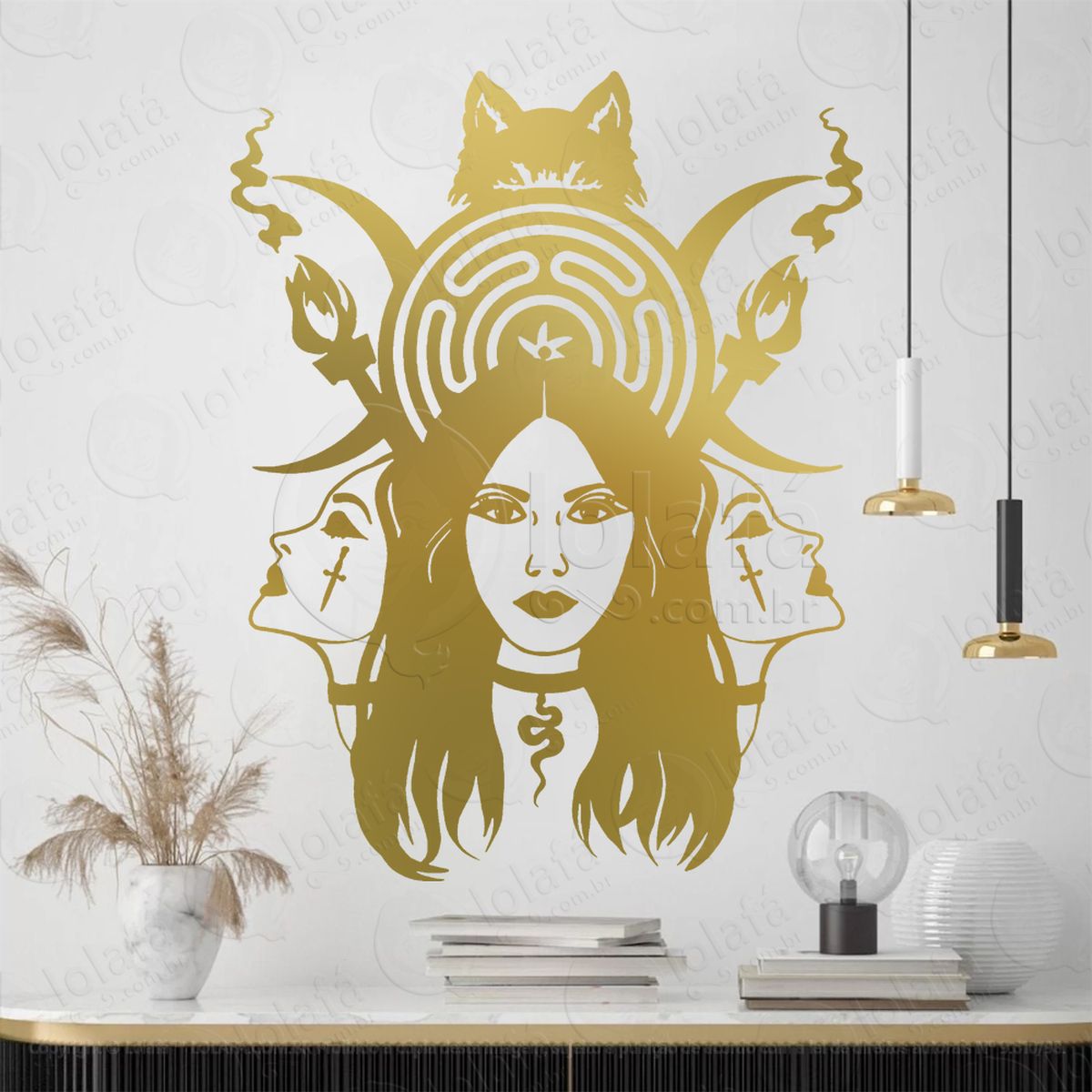 faces de hécate whell triluna altar adesivos para altar ocultista mod:296
