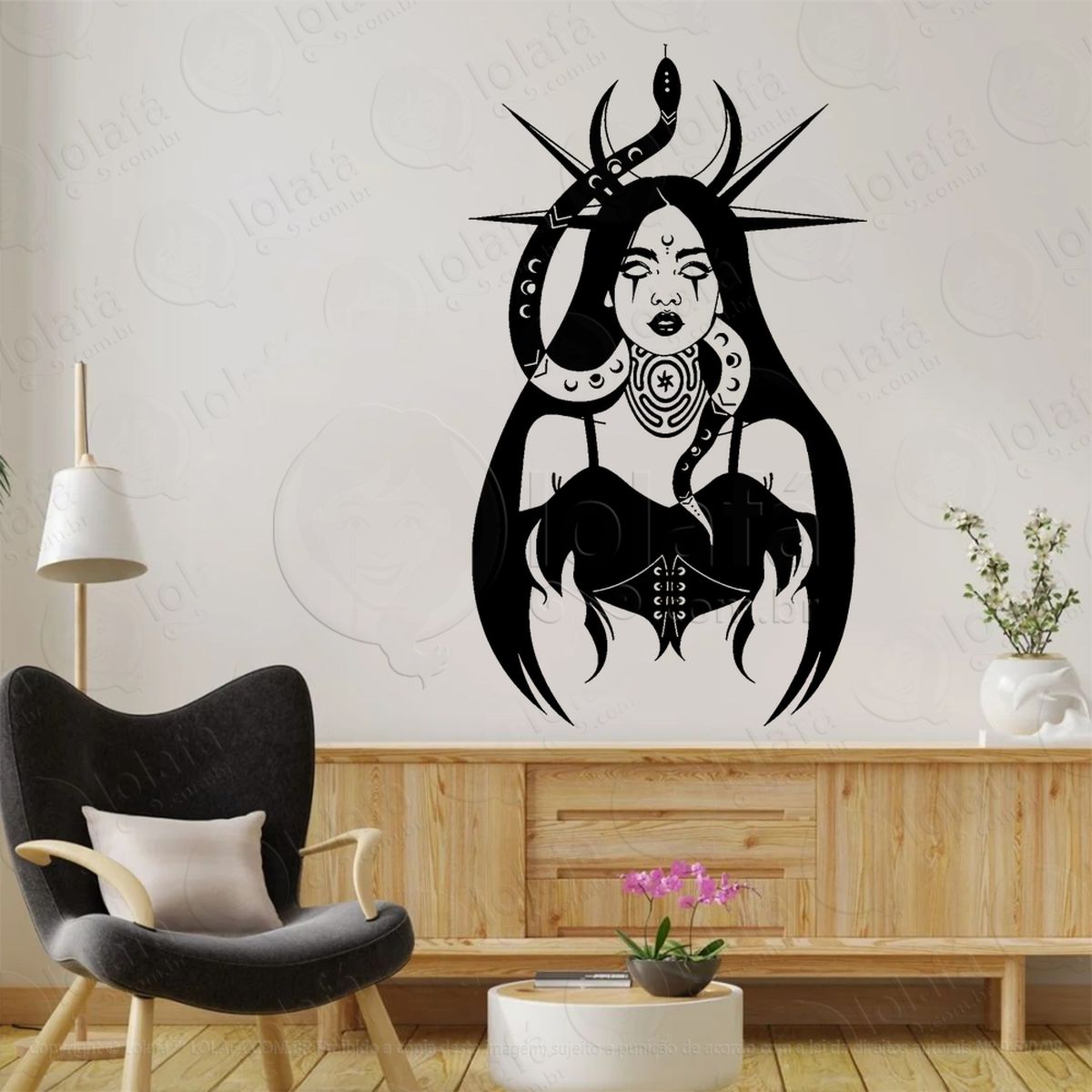 altar ritual hécate serpente wicca adesivos para altar ocultista mod:298
