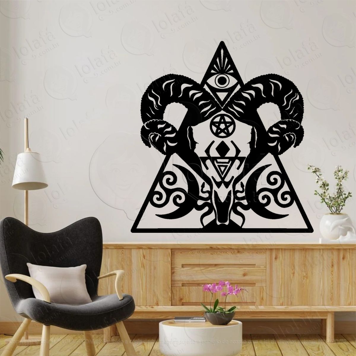 illuminati baphomet símbolo pagão adesivos para altar ocultista mod:299