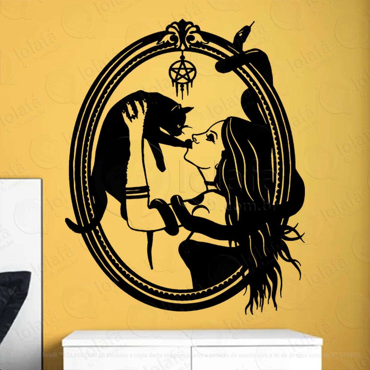 lilith gato e serpente adesivos para altar ocultista mod:301