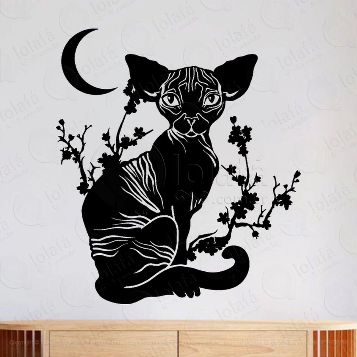 sphynx gato de bruxa altar adesivos para altar ocultista mod:313