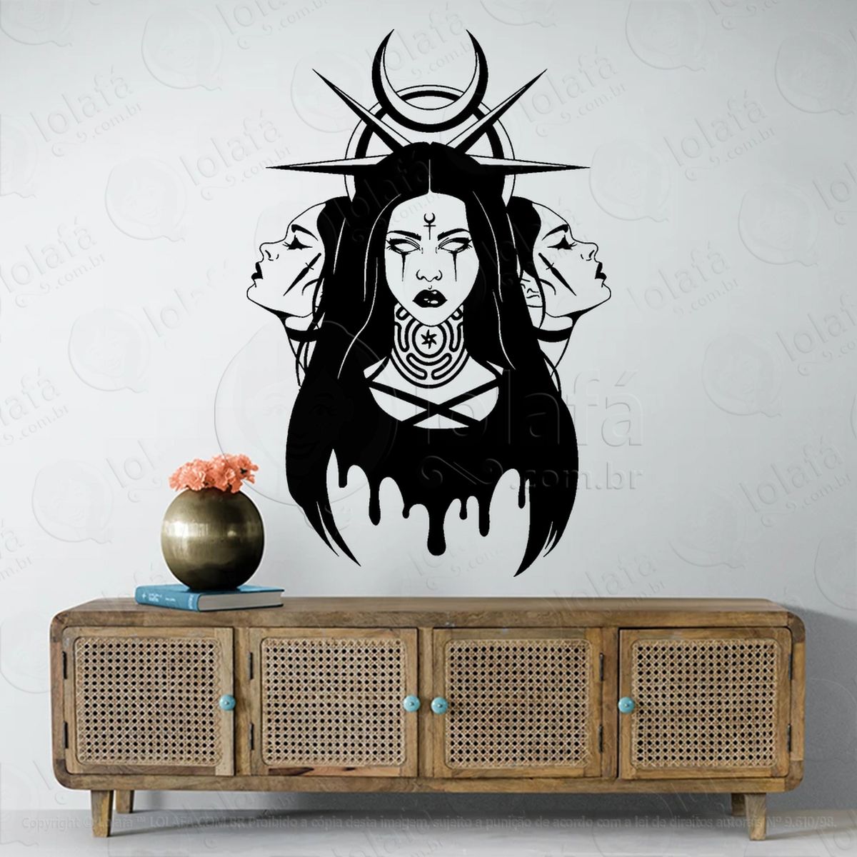 três face de hécate triluna wicca ritual adesivos para altar ocultista mod:316