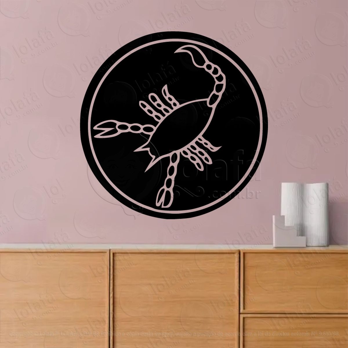 Mandala Signo de Escorpião Astrologia Scorpio Adesivo de Parede Decorativo para Casa, Sala, Quarto, Vidro e Altar Ocultista - Mod:323