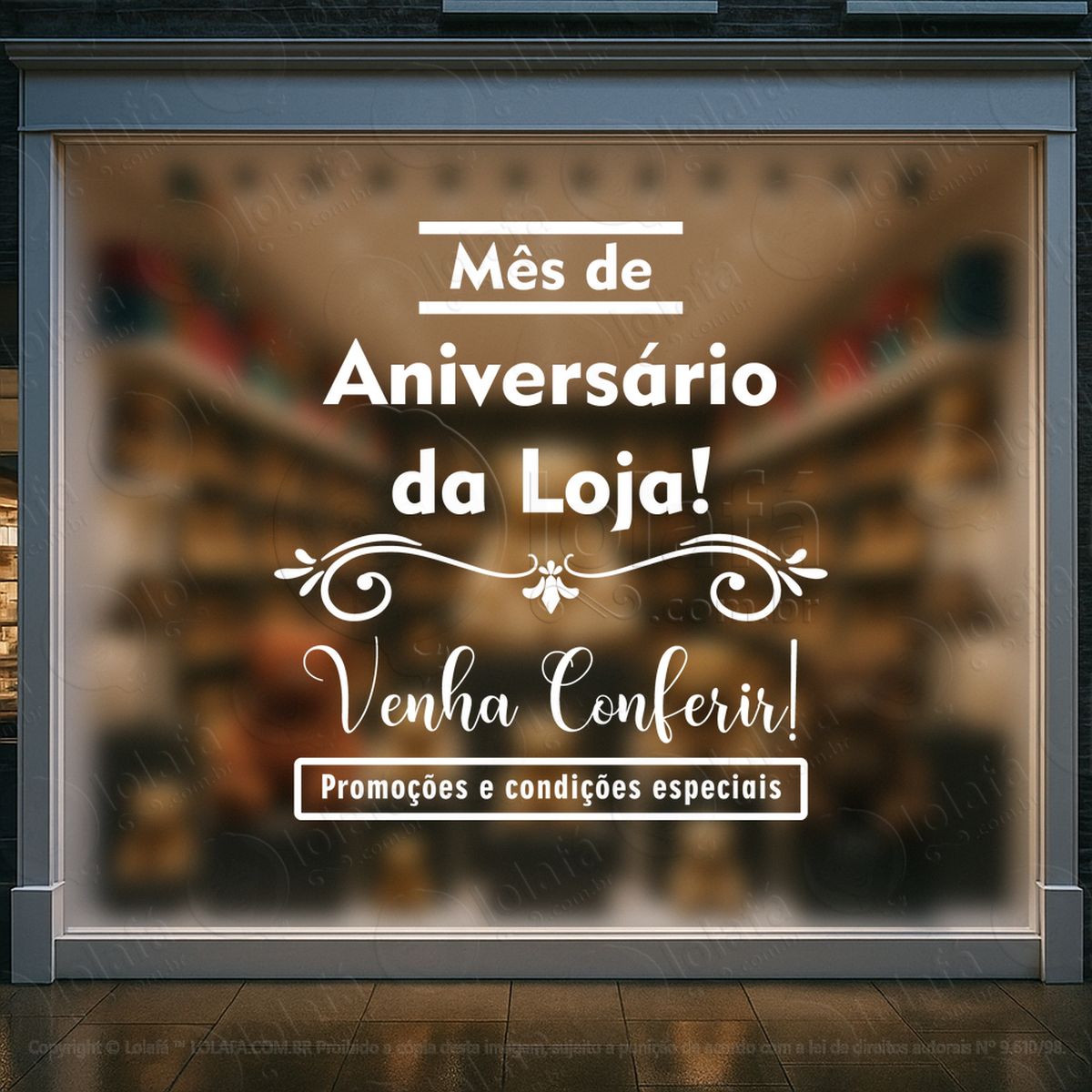 aniversário da loja promoções loja shopping adesivos para vitrine mod:1
