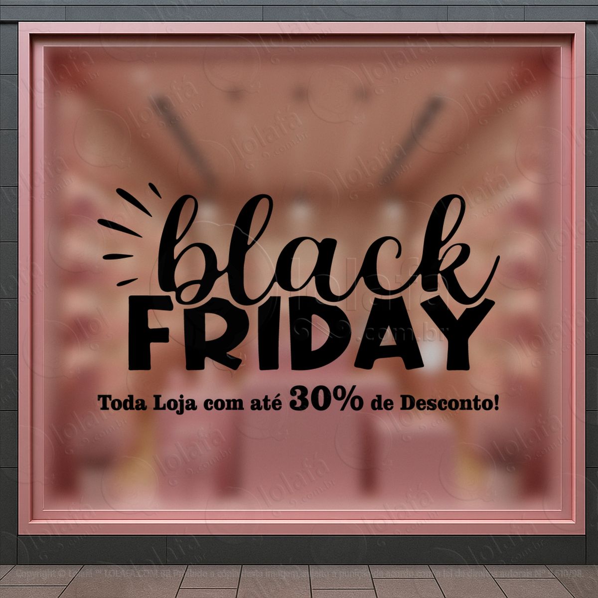 Até 30% de Desconto Loja Shopping Adesivos Black Friday Mod:5