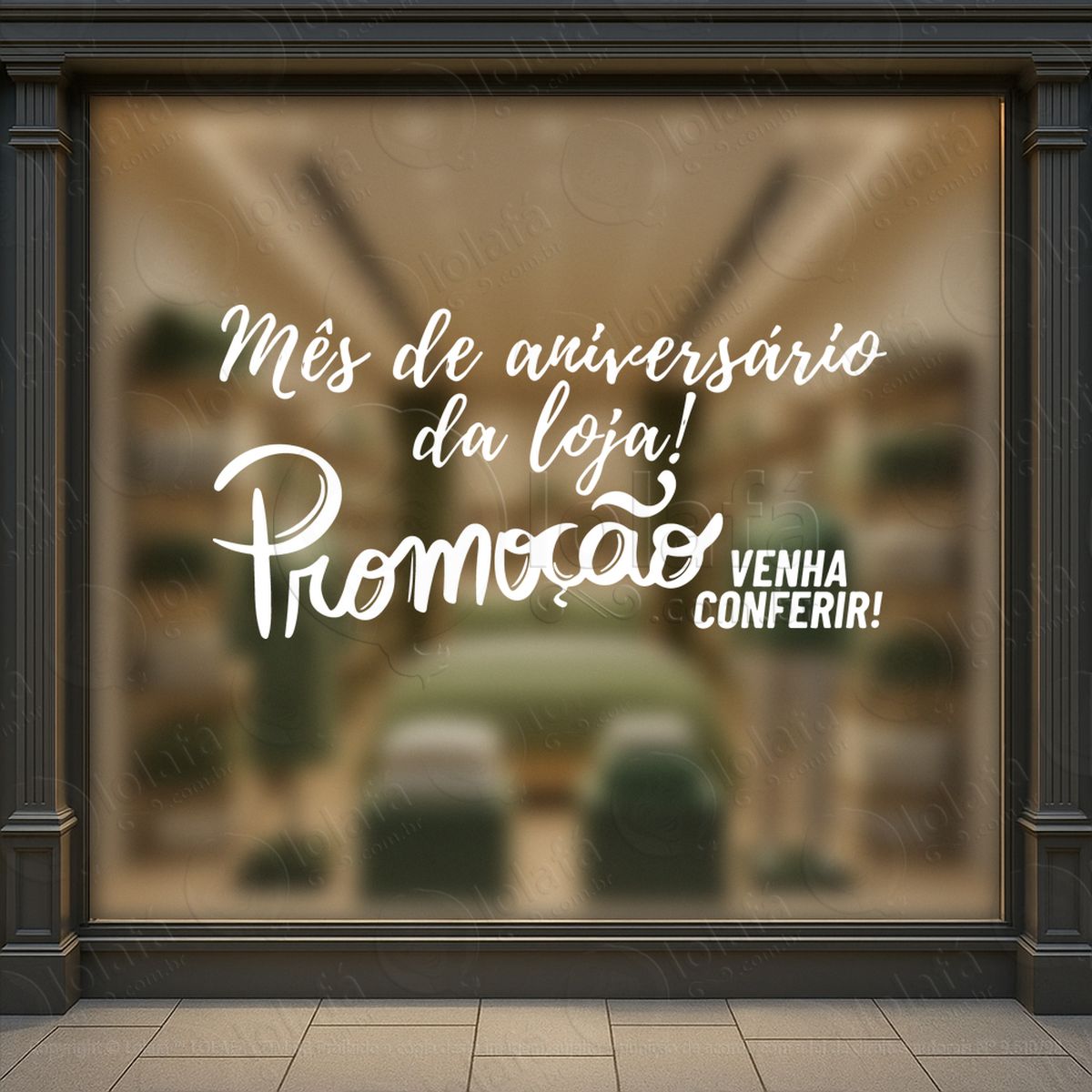 mês de aniversário loja shopping adesivos para vitrine mod:10
