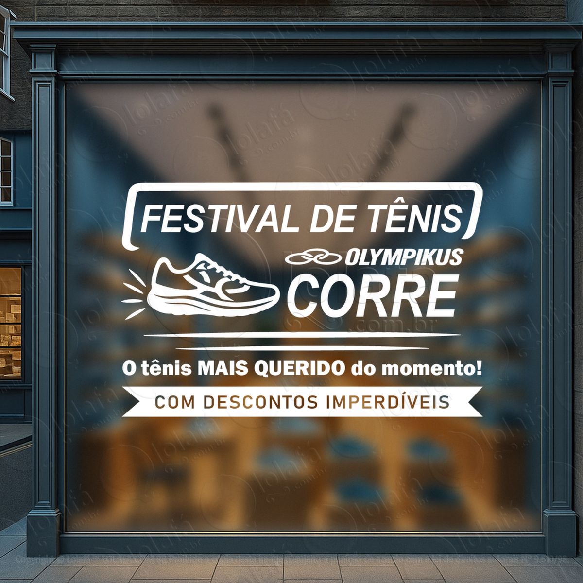 festival de tênis calçados loja shopping adesivos para vitrine mod:13