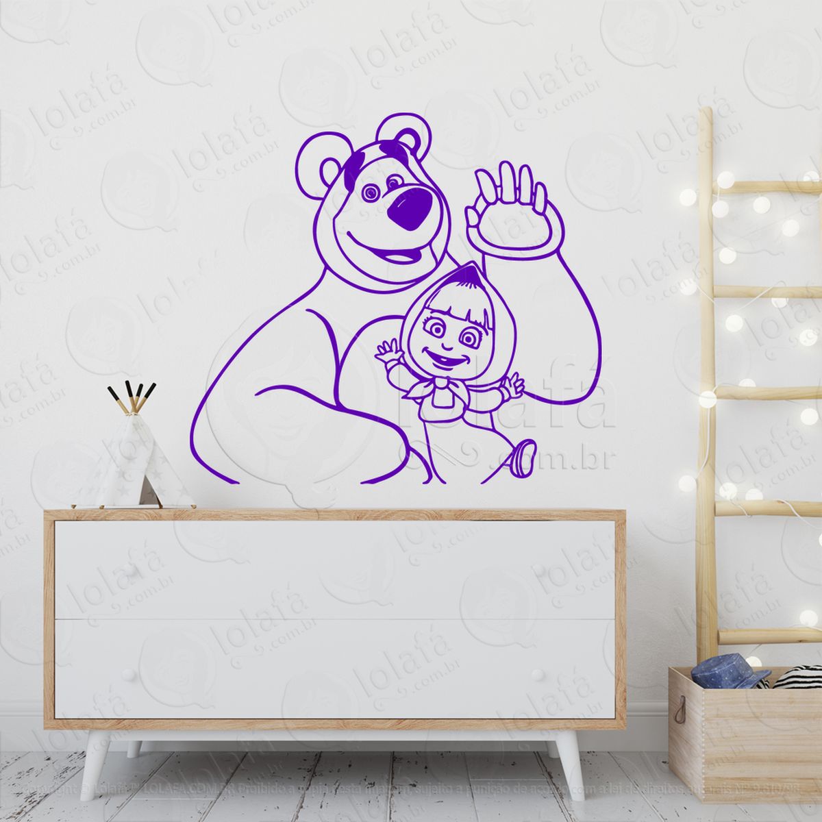 Urso e Menina Adesivos De Parede Infantil Mod:26
