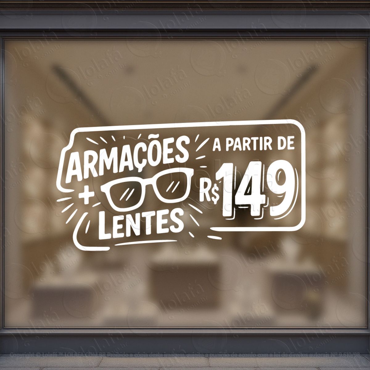 armações + lentes Óculos promoção loja adesivos para vitrine Ótica mod:29