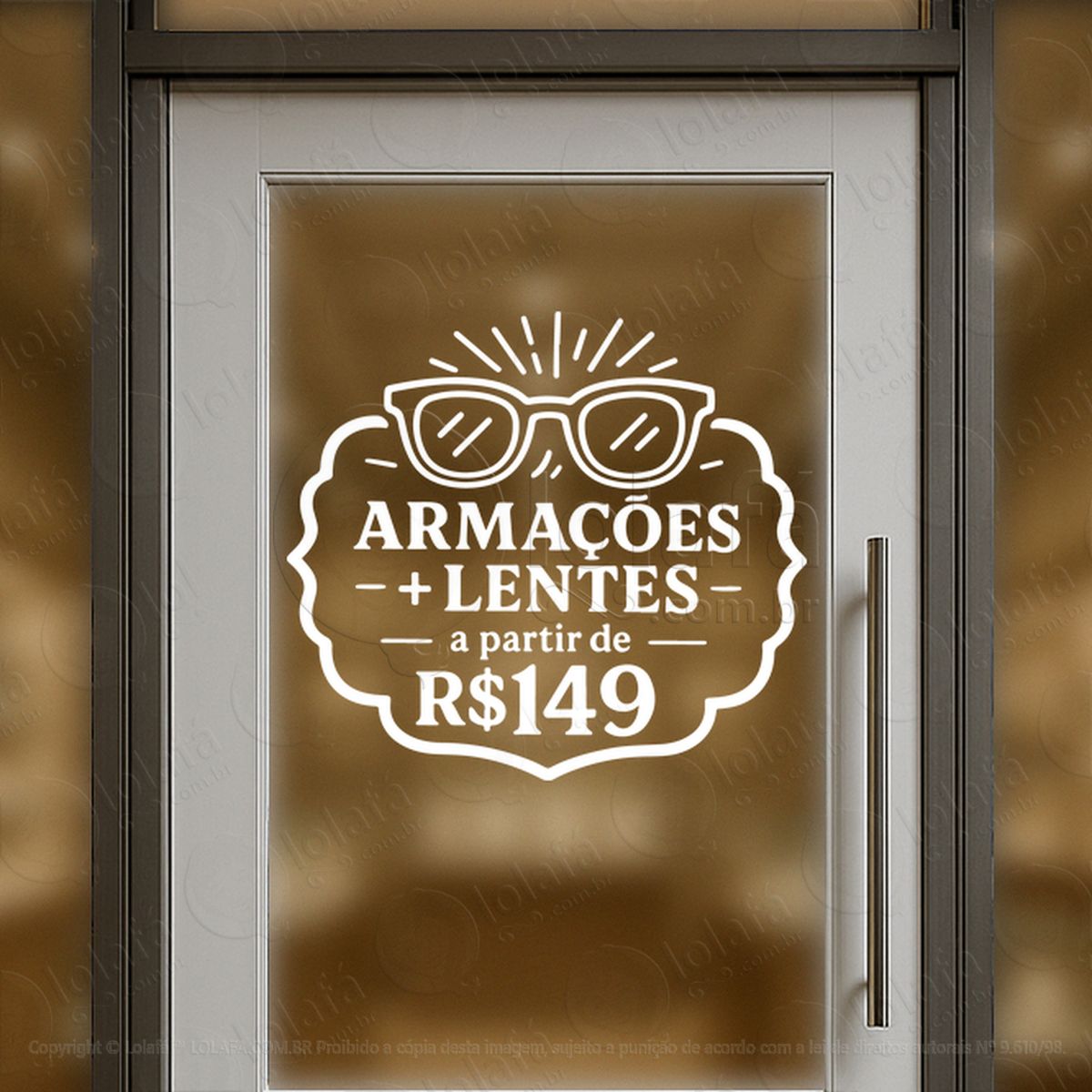 armações + lentes Óculos promoção loja adesivos para vitrine Ótica mod:30