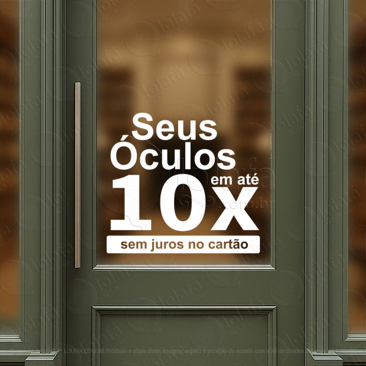 Seus Óculos em Até 10x Promoção Loja Adesivos Para Vitrine Ótica Mod:34