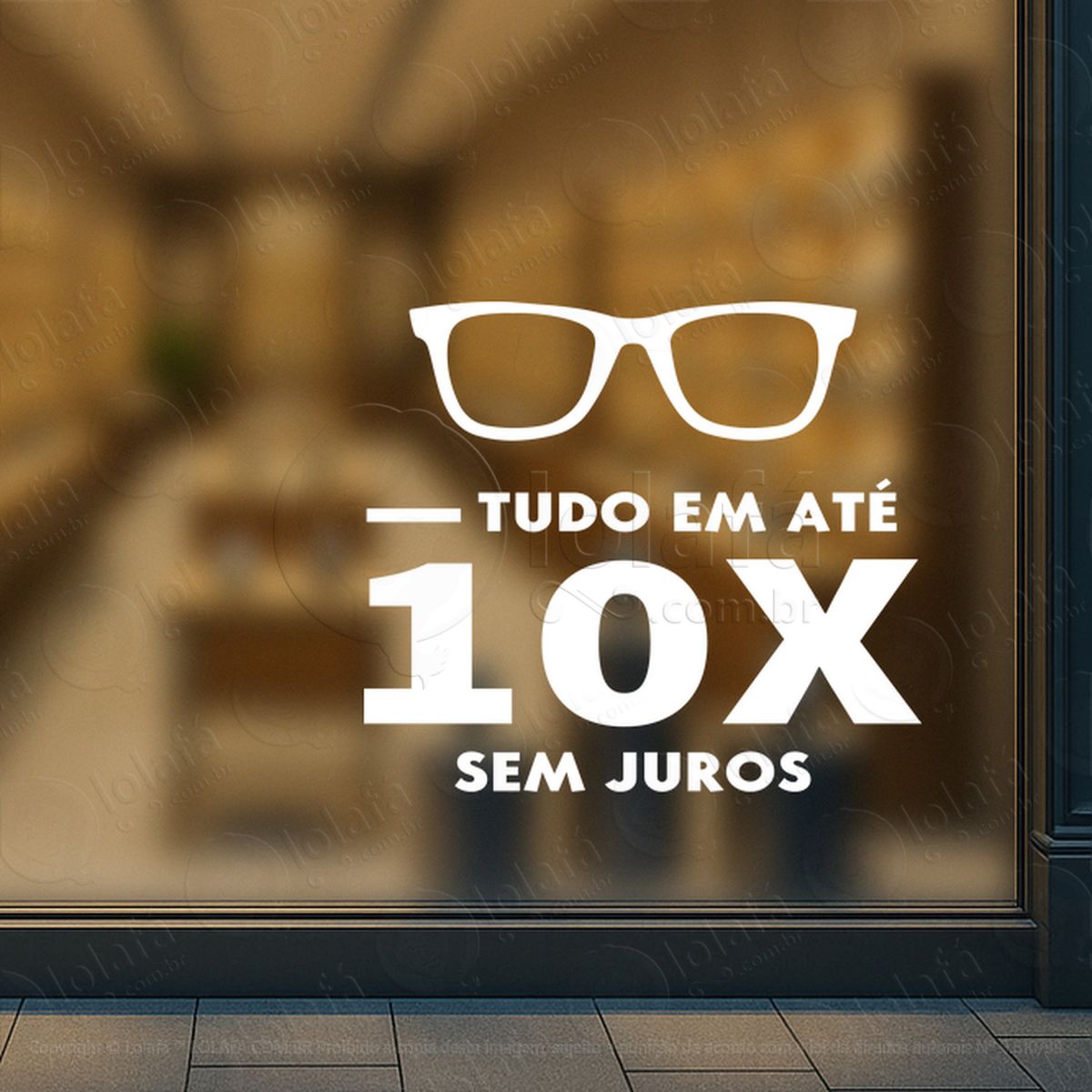 Óculos Tudo em Até 10x Promoção Loja Adesivos Para Vitrine Ótica Mod:35