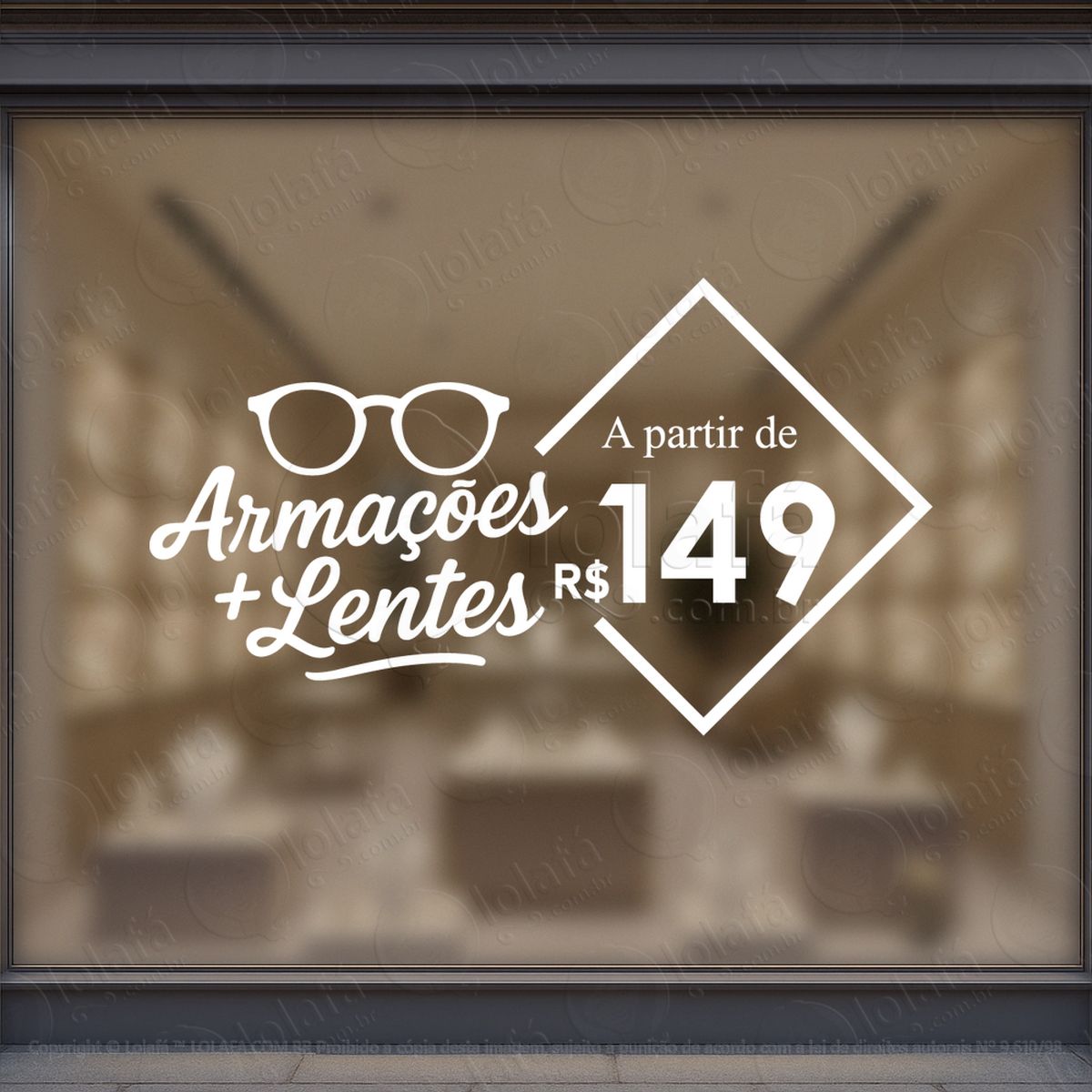 armações + lentes Óculos promoção loja adesivos para vitrine Ótica mod:44