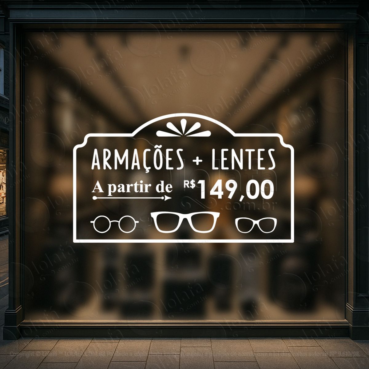 armações + lentes Óculos promoção loja adesivos para vitrine Ótica mod:45