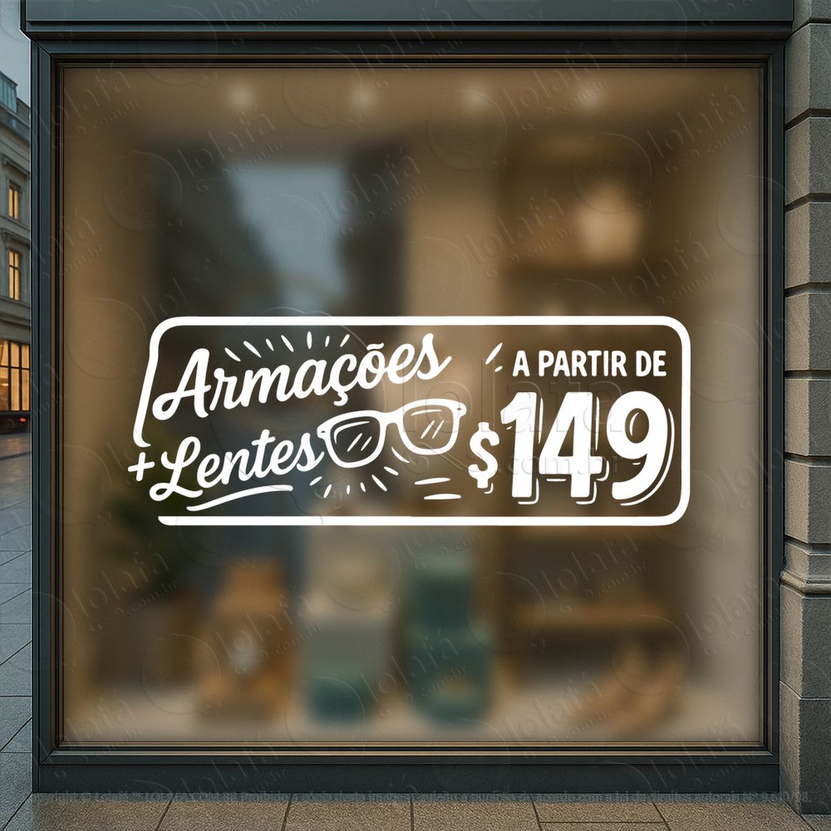armações + lentes Óculos promoção loja adesivos para vitrine Ótica mod:47