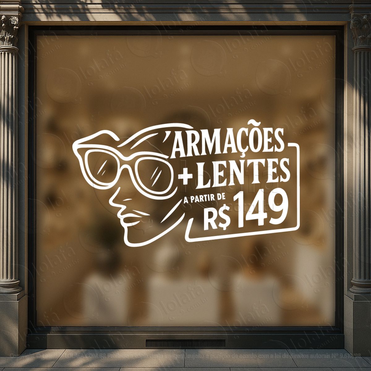 armações + lentes Óculos promoção loja adesivos para vitrine Ótica mod:48