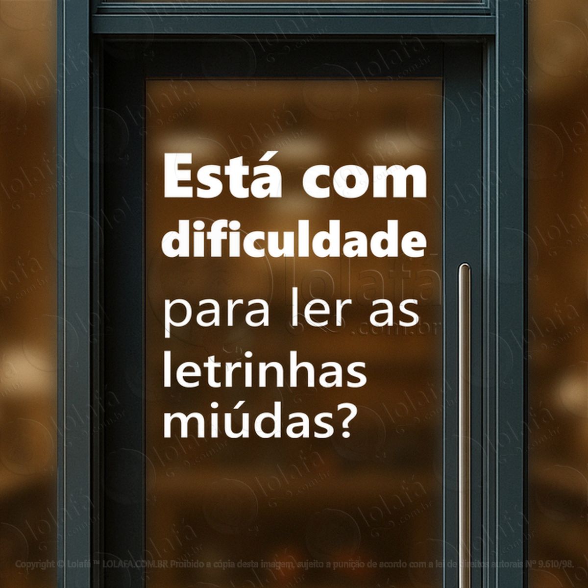 dificuldade para ler promoção loja adesivos para vitrine Ótica mod:51