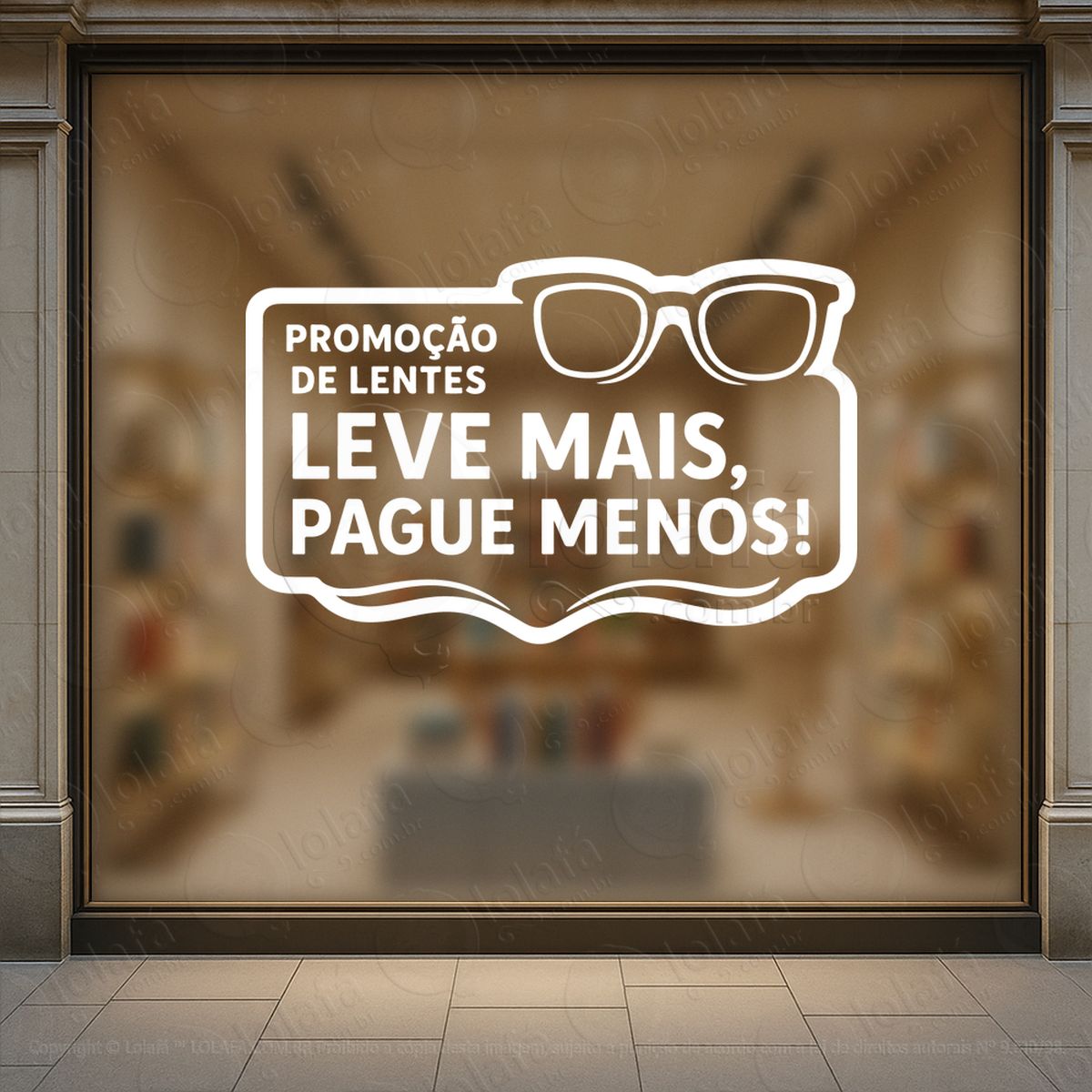 Lentes Leve Mais Pague Menos Promoção Loja Adesivos Para Vitrine Ótica Mod:54