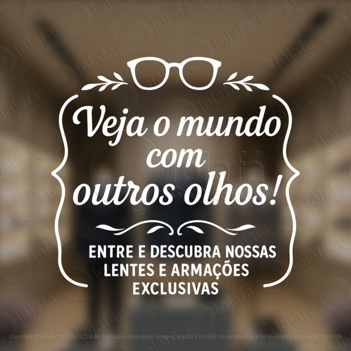 Lentes e Armações Exclusivas Óculos Promoção Loja Adesivos Para Vitrine Ótica Mod:57