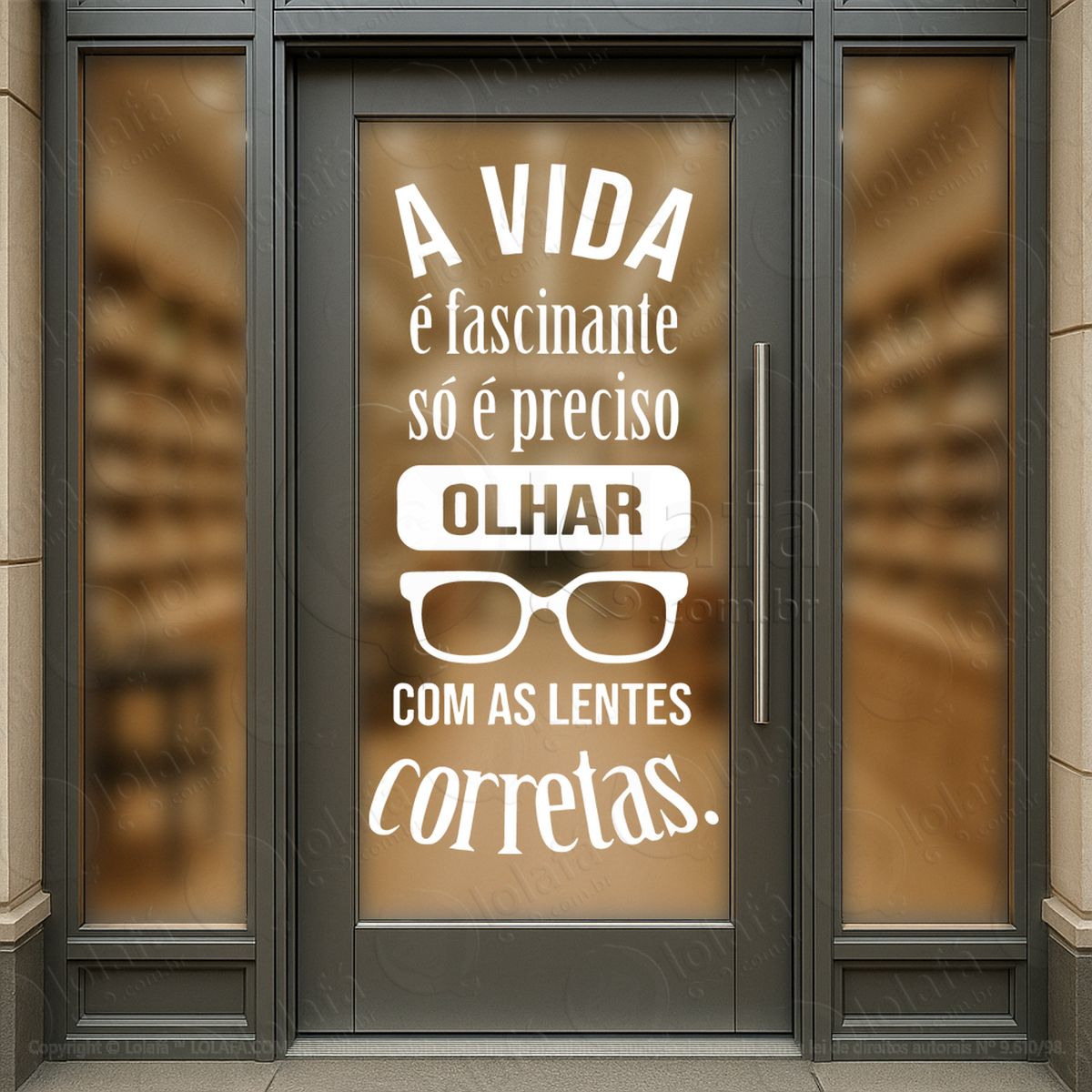 Olhar com as Lentes Corretas Promoção Loja Adesivos Para Vitrine Ótica Mod:58