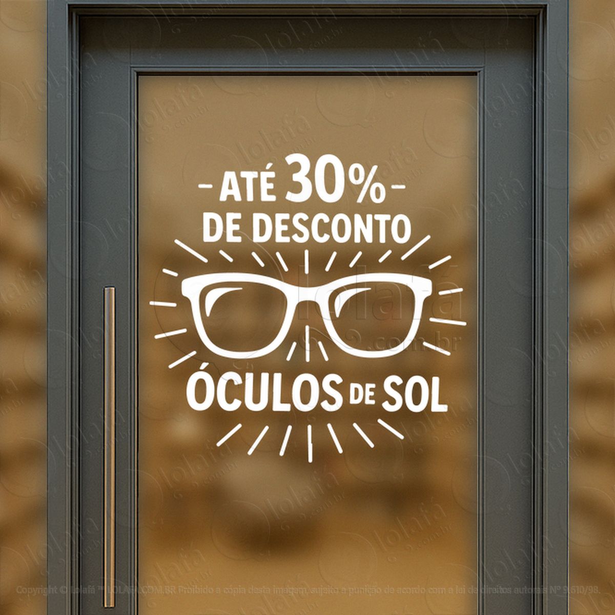 Promoção Óculos de Sol 30% Off Loja Adesivos Para Vitrine Ótica Mod:62