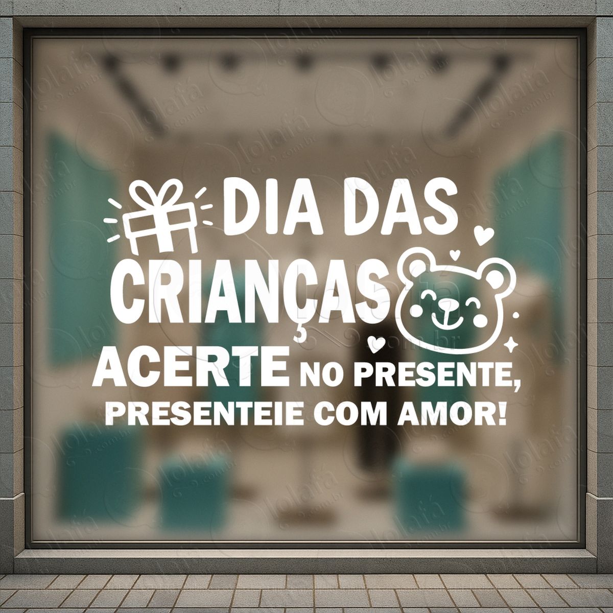 Acerte no Presente Promoção Loja Adesivos Para Vitrine Dia Das Crianças Mod:67