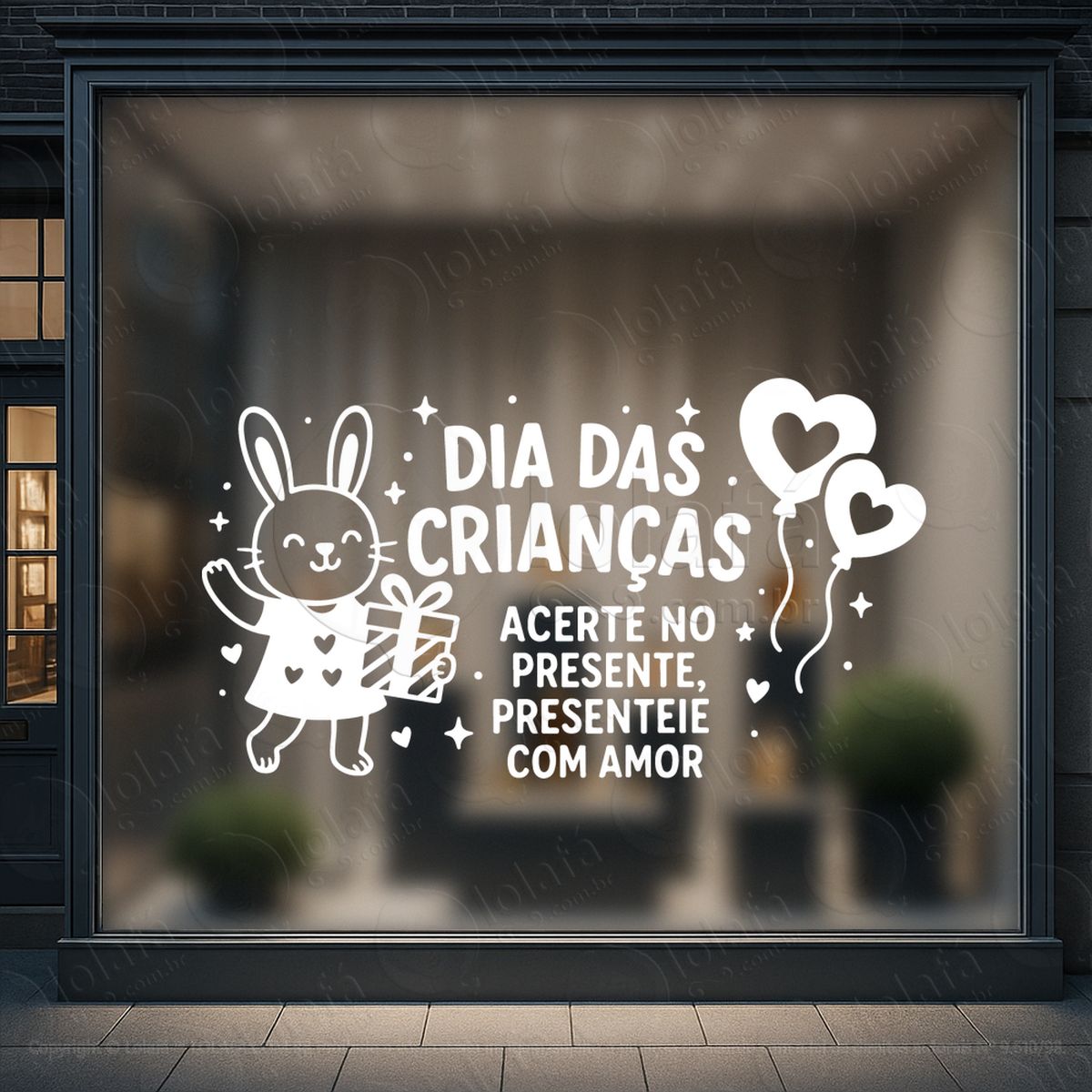 Presenteie com Amor Adesivos Para Vitrine Dia Das Crianças Mod:68