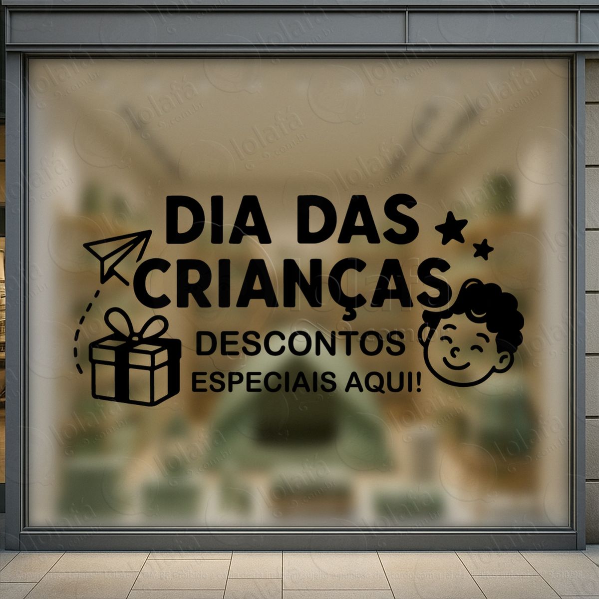 Descontos Especiais Aqui Adesivos Para Vitrine Dia Das Crianças Mod:84