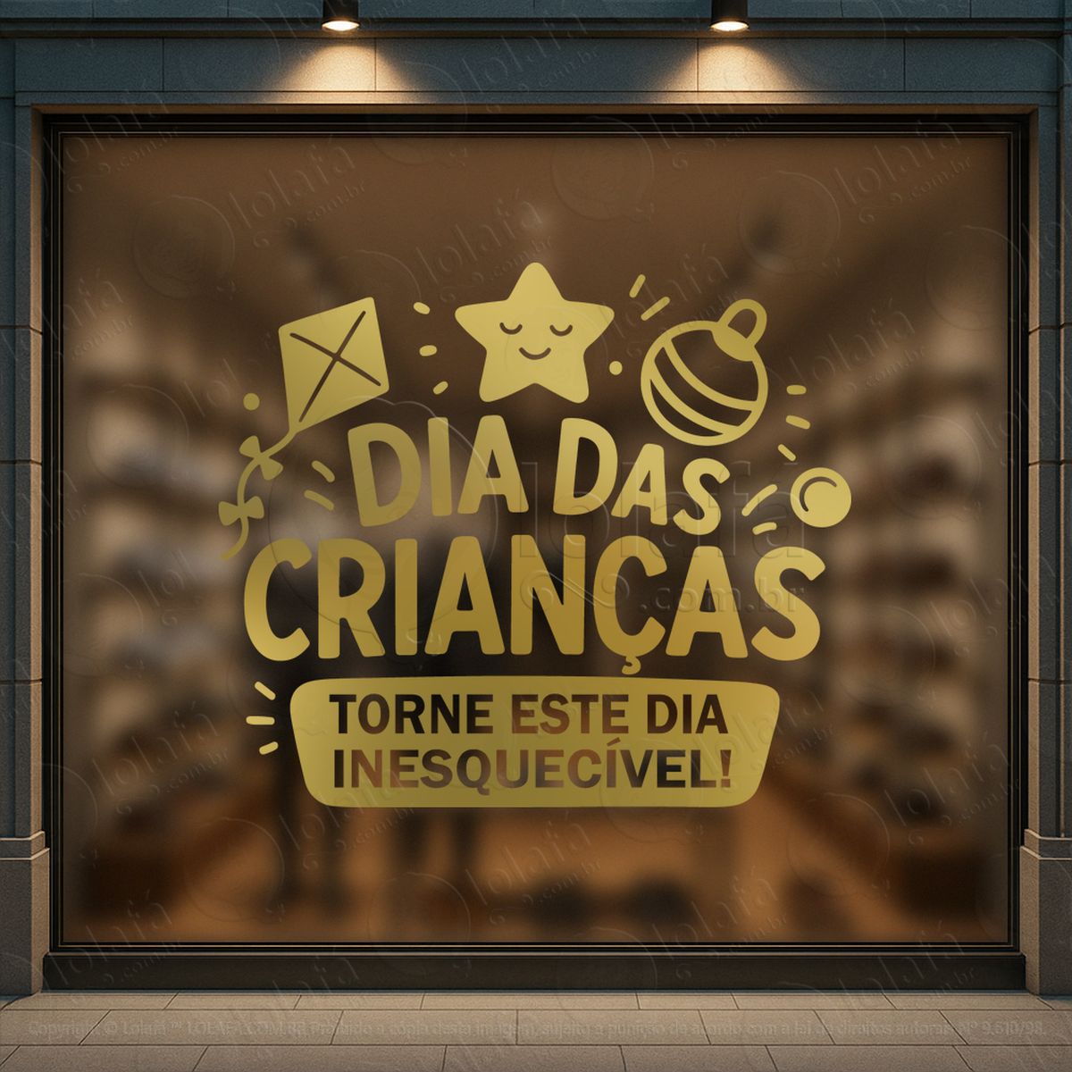 Torne Este Dia Inesquecível Adesivos Para Vitrine Dia Das Crianças Mod:85