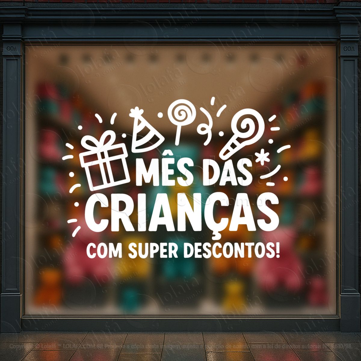 Super Descontos Promoção Loja Adesivos Para Vitrine Dia Das Crianças Mod:101