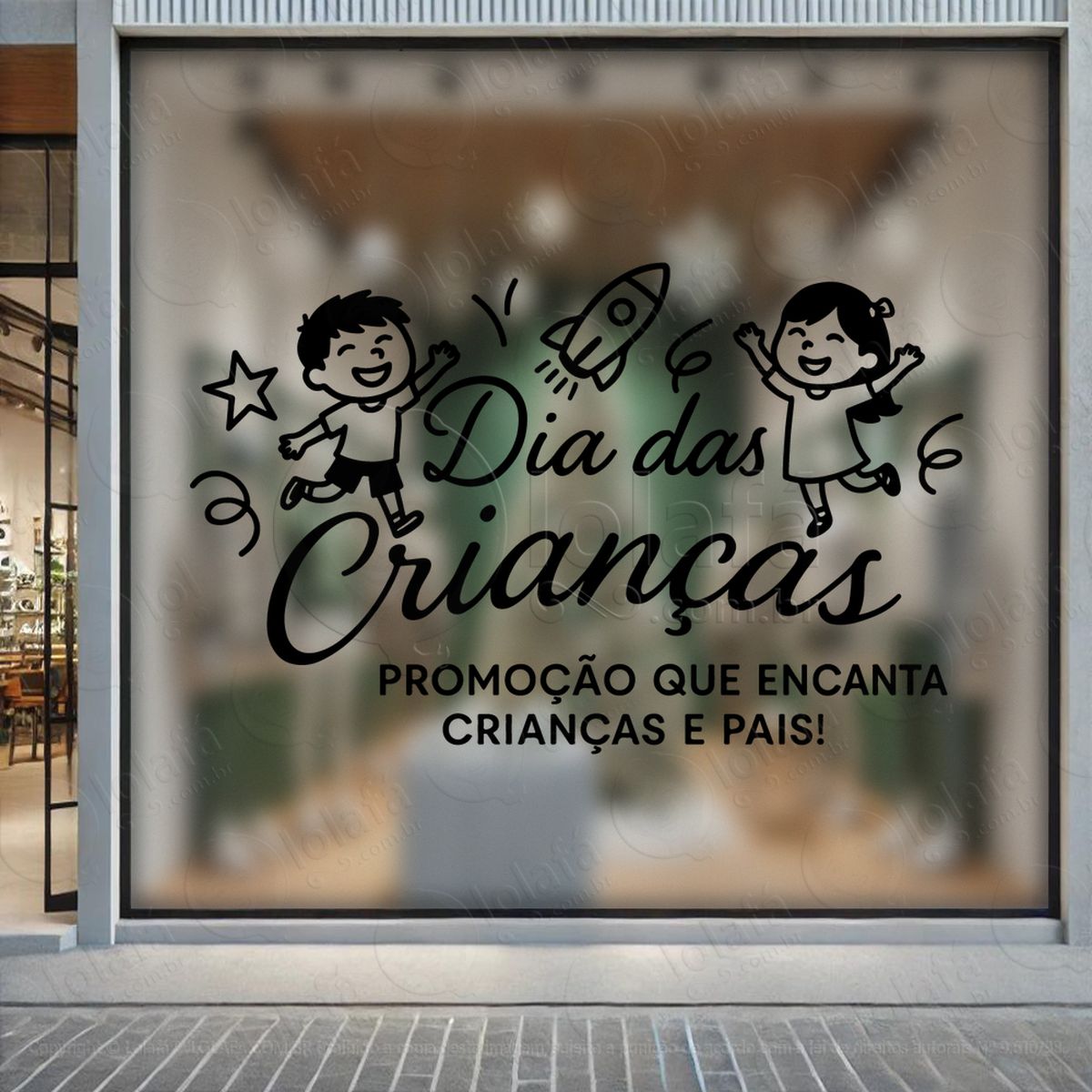 Promoção que Encanta Crianças e Pais Adesivos Para Vitrine Dia Das Crianças Mod:107