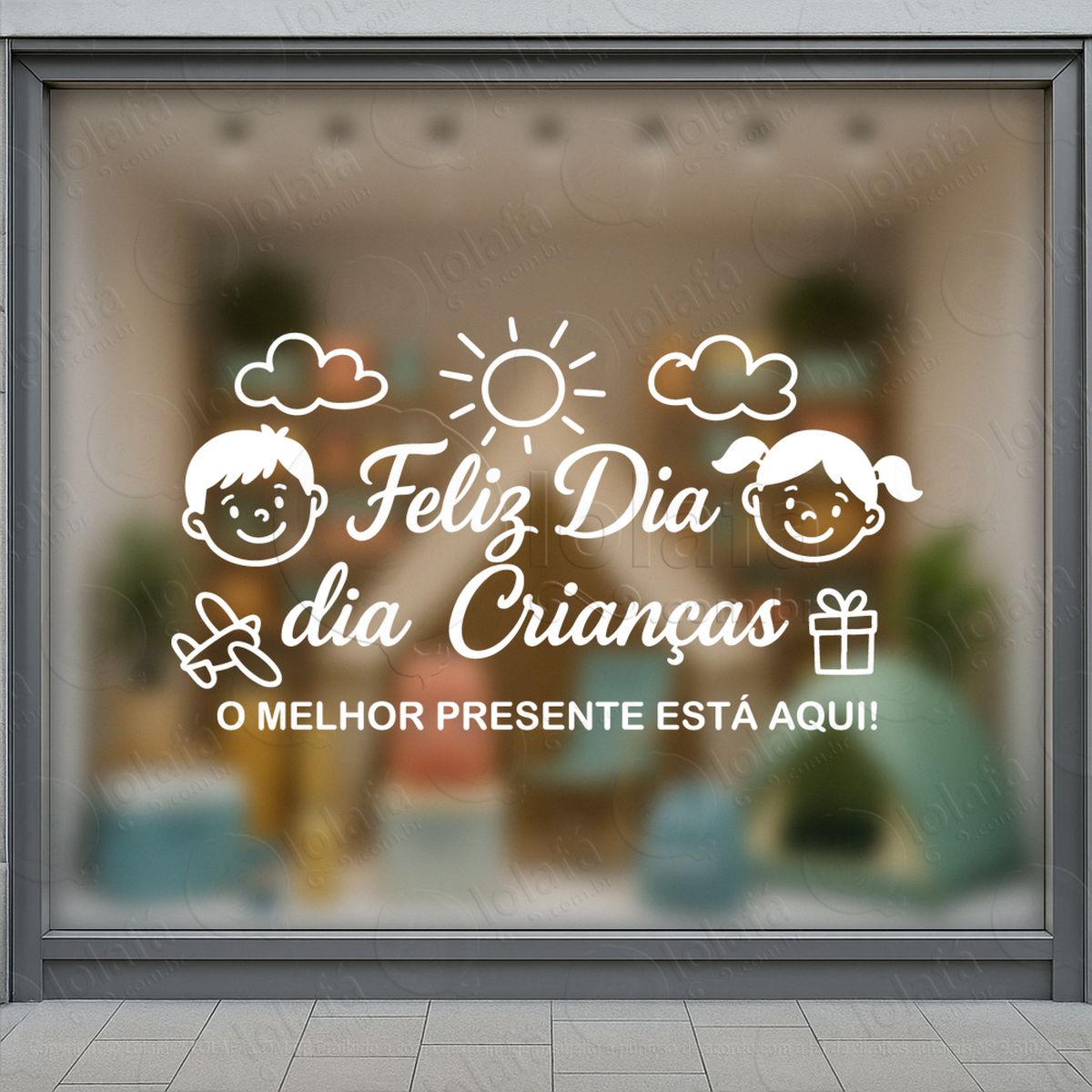 O Melhor Presente Está Aqui Adesivos Para Vitrine Dia Das Crianças Mod:113