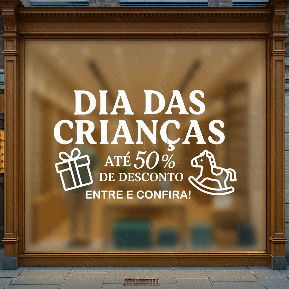 Até 50% de Desconto Entre e Confira Adesivos Para Vitrine Dia Das Crianças Mod:123