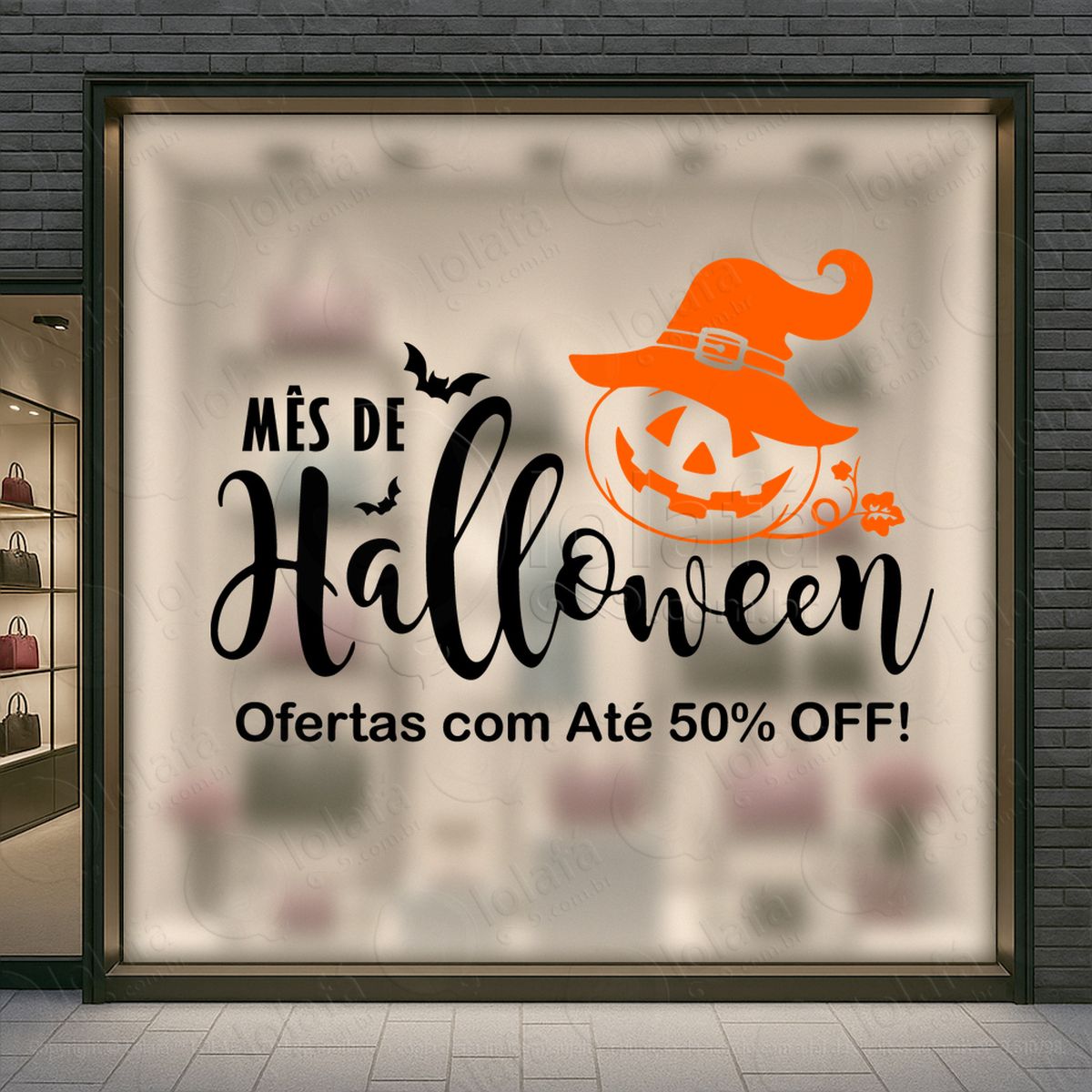 ofertas com até 50% off promoção loja adesivos para vitrine halloween mod:134