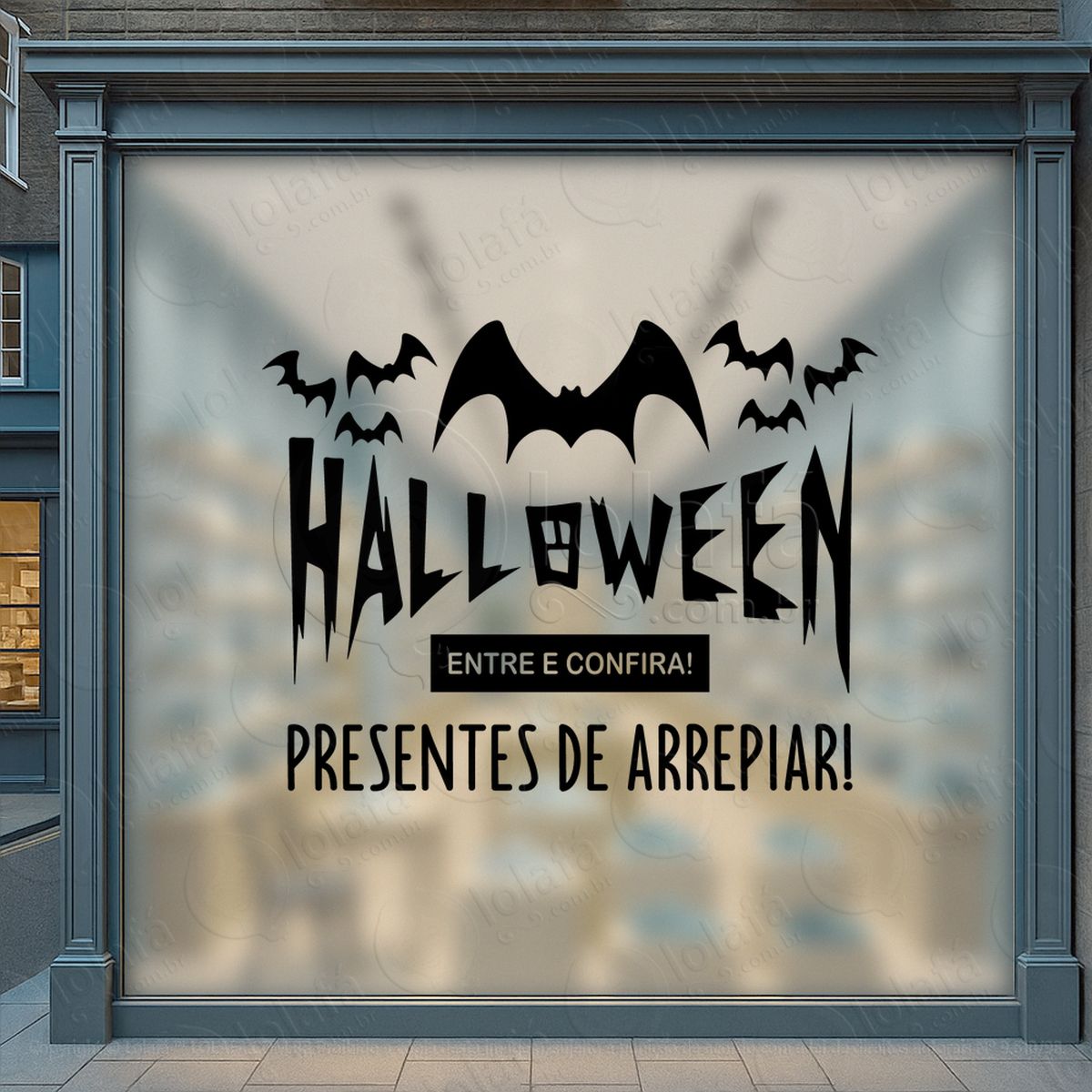 presentes de arrepiar entre e confira adesivos para vitrine halloween mod:143