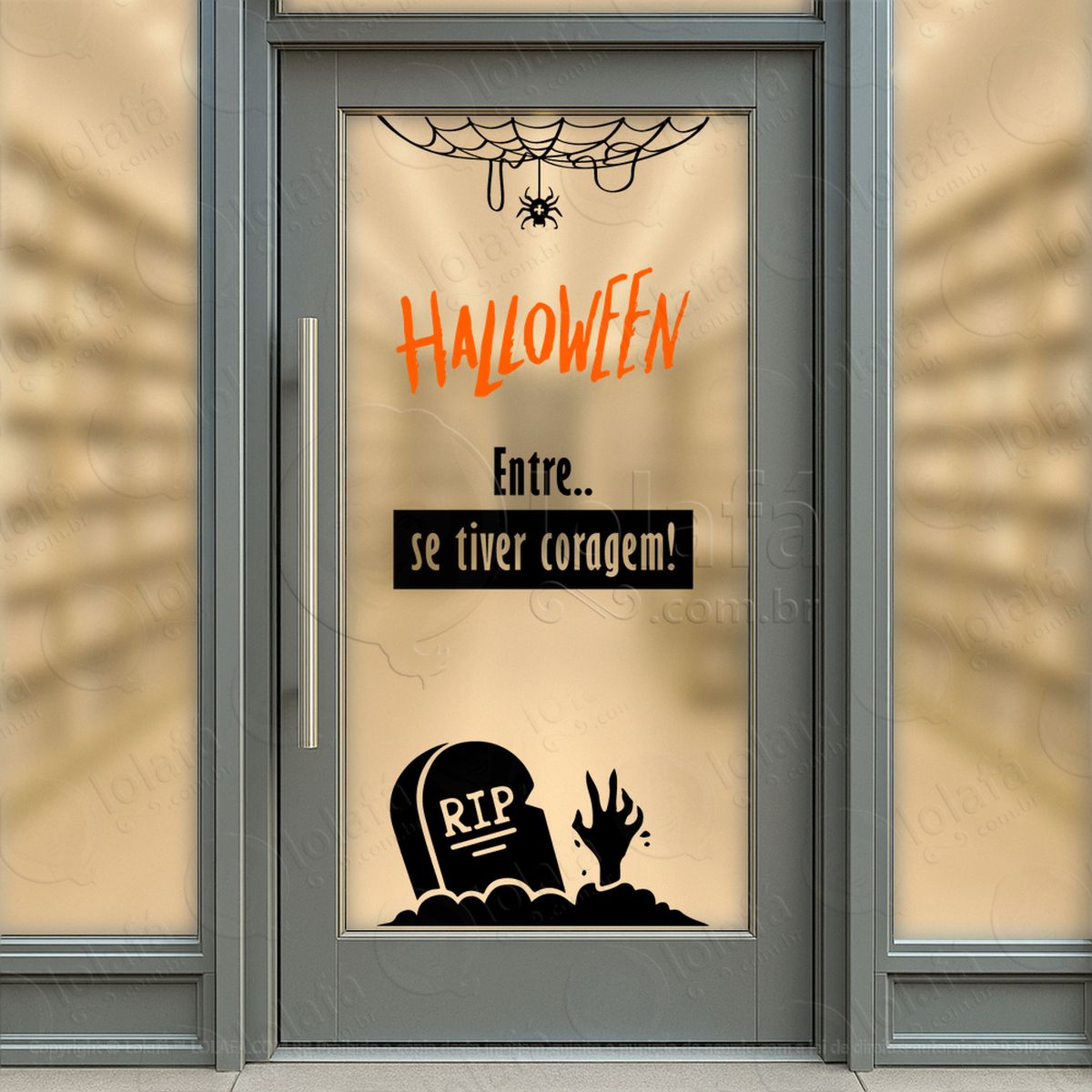 entre se tiver coragem loja fachada adesivos para vitrine halloween mod:149