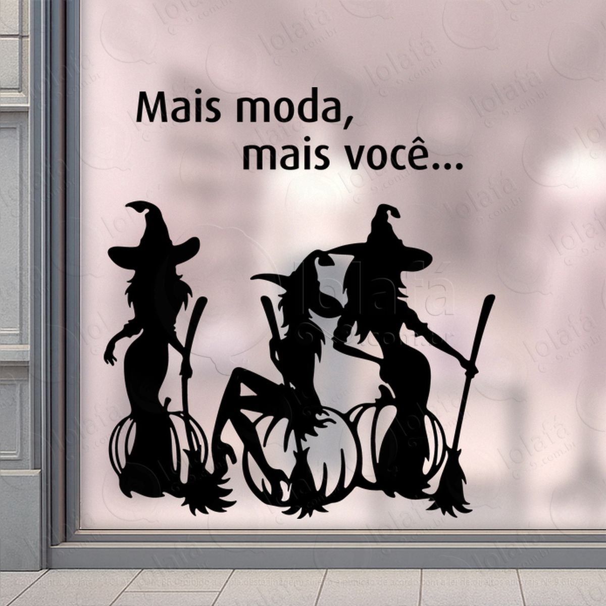 mais moda mais você loja fachada adesivos para vitrine halloween mod:156