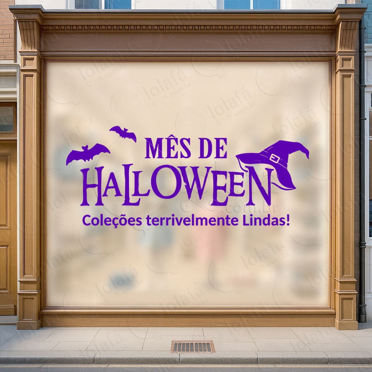 mês de halloween coleções loja adesivos para vitrine halloween mod:159