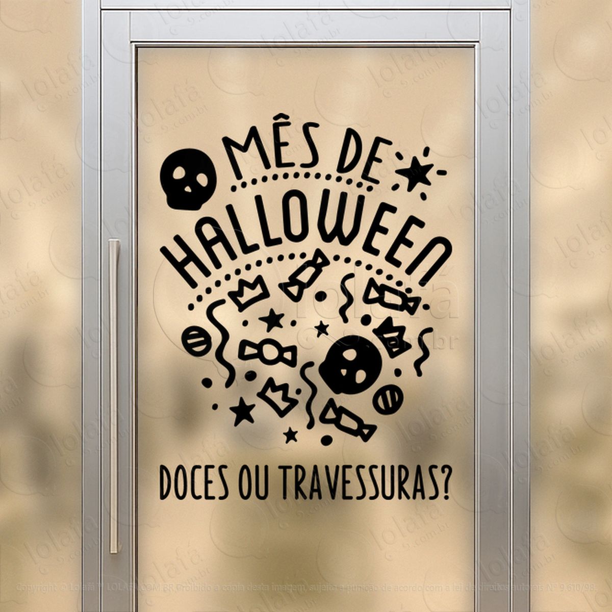 mês de halloween doces ou travessuras adesivos para vitrine halloween mod:162