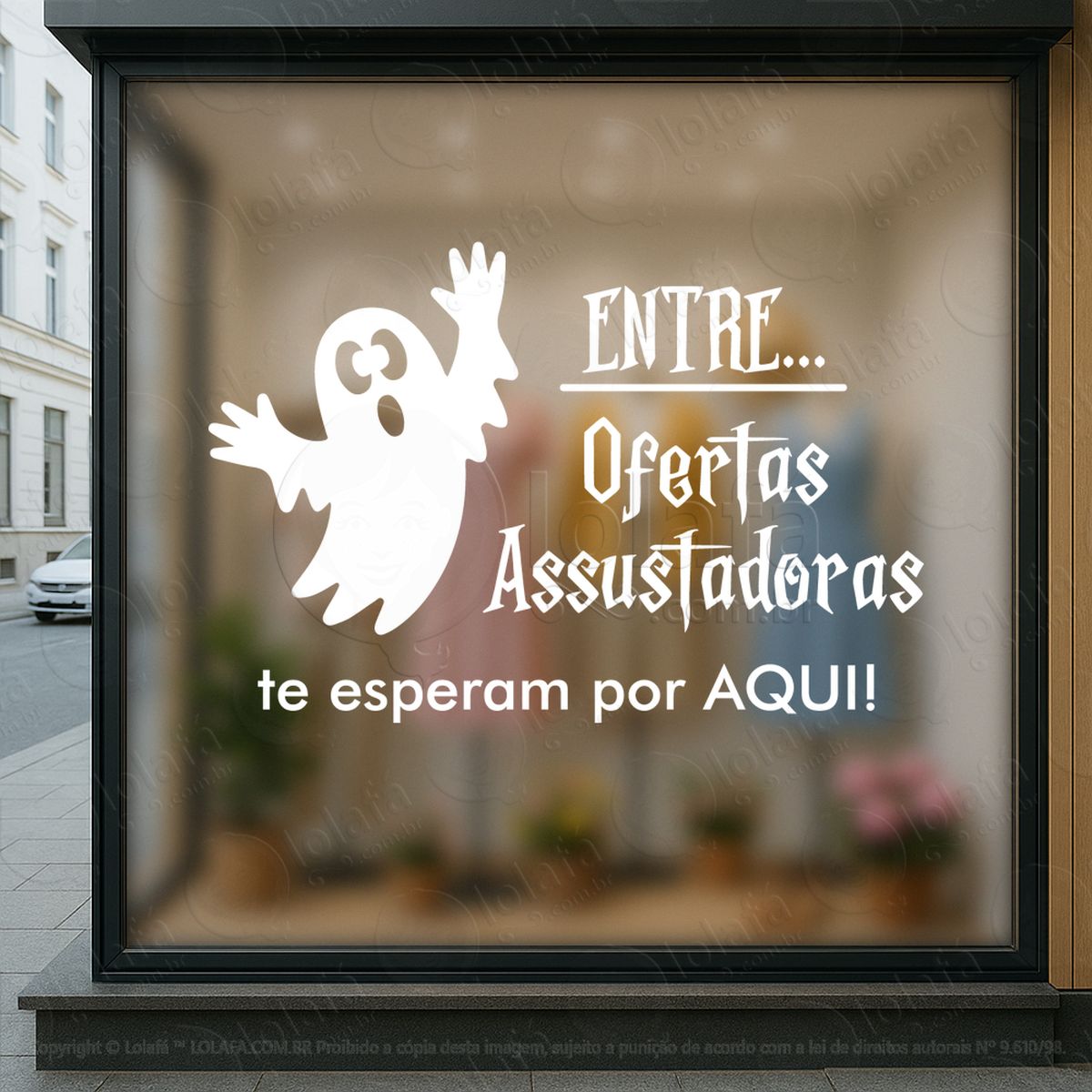 entre ofertas assustadoras promoção loja adesivos para vitrine halloween mod:174