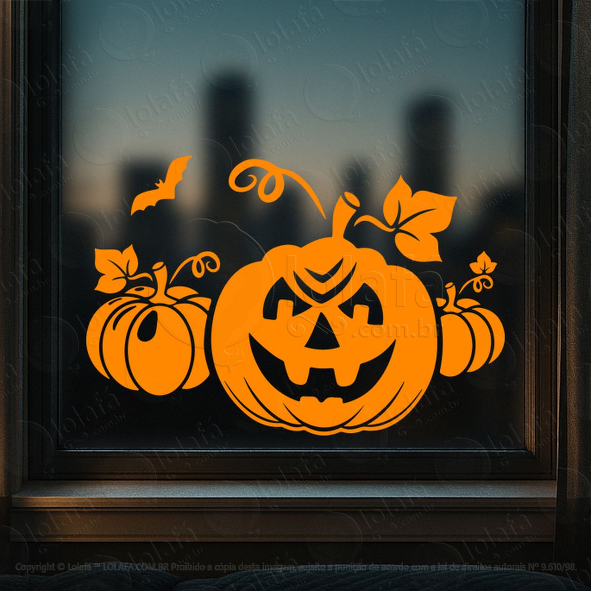 abóboras dia das bruxas adesivos para vitrine halloween mod:181