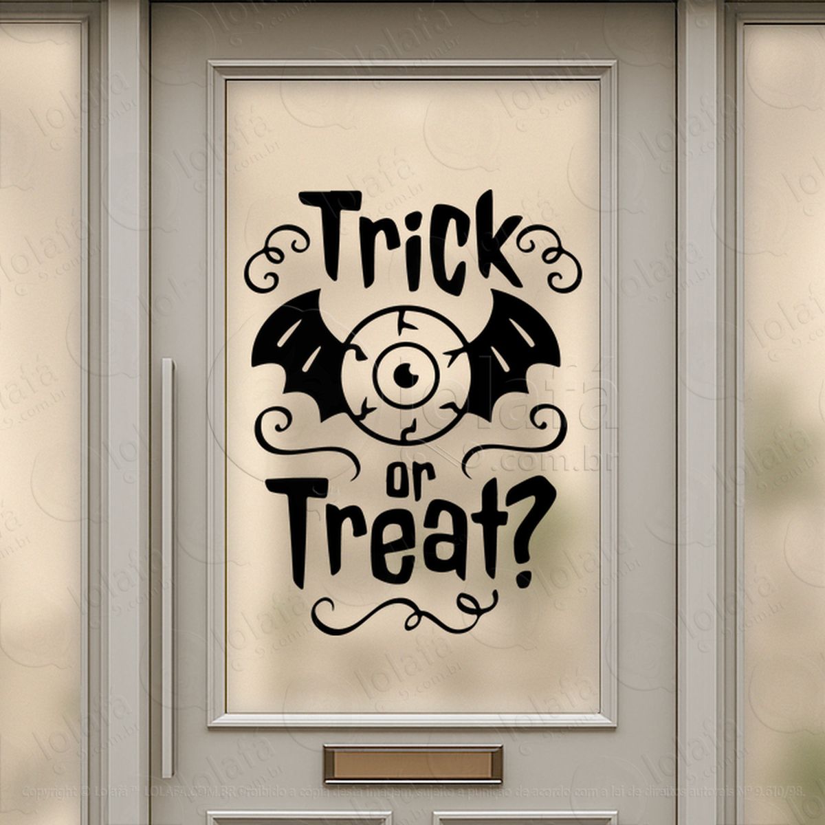 doces ou travessuras trick or treat adesivos para vitrine halloween mod:199