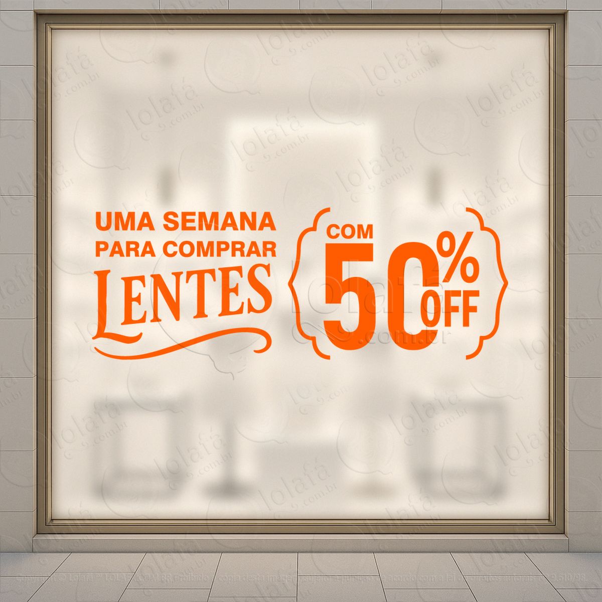 lentes com 50% off promoção loja adesivos para vitrine Ótica mod:211